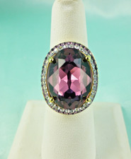 Beautiful Amethyst Purple Fashion Ring Size 6 A BEAUTY Crystal Sparkles Quality