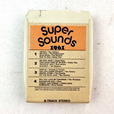 Super Sounds 1961 8-Track Tape Vintage Compilation Pop Rock Omega