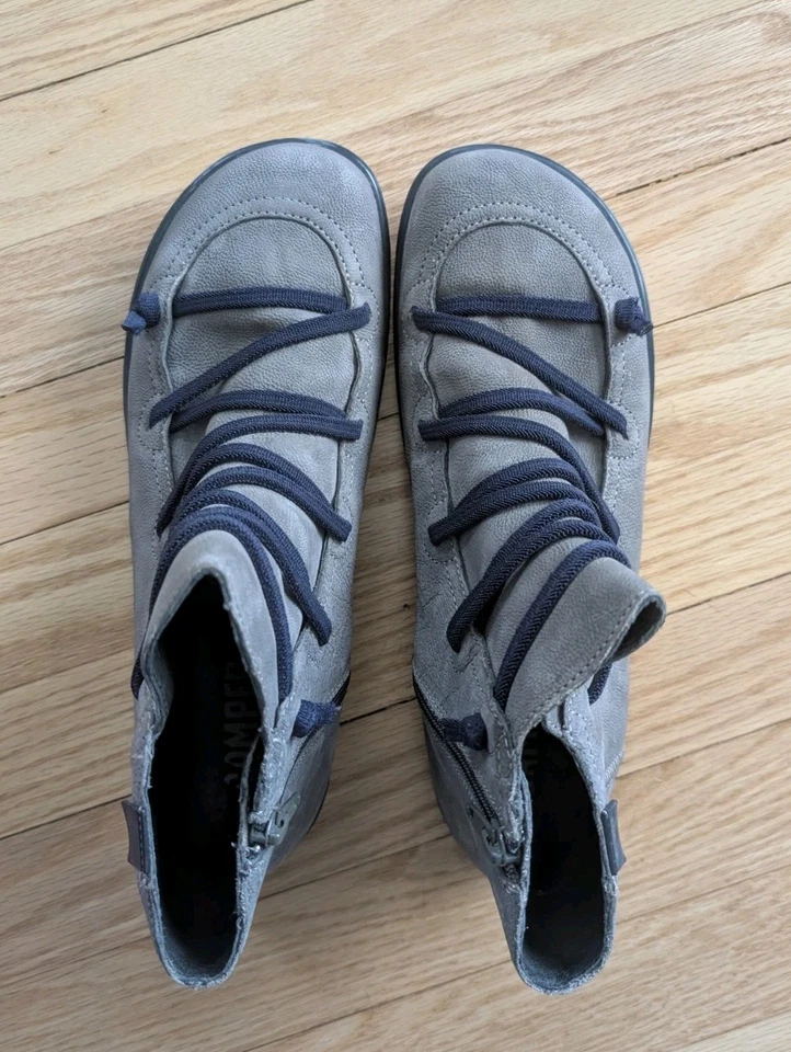 EUC Camper Peu Ankle Boots Women's 10.5 EU 41 Zip up Leather Walking shoes Flats - image 3 of 4