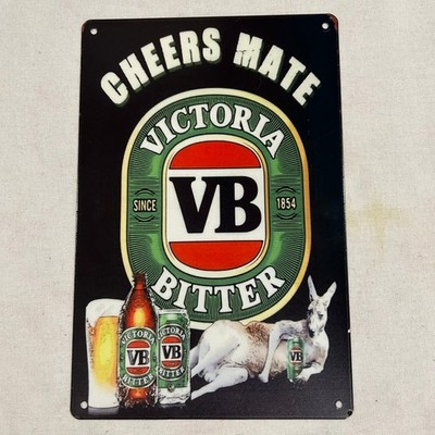 VB Victoria Bitter Cheers Mate Tin Sign 12'' x 8''