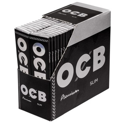 OCB Premium 50 x 32 Long Slim Blättchen Schwarz | 1 Box Premium King Size Papers