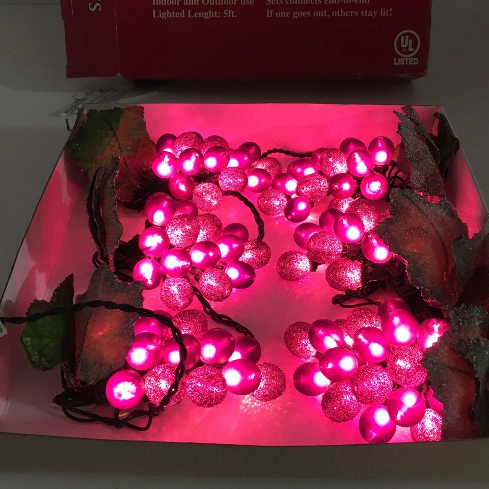 (Juego de 3) Luces de uva moradas vintage 6 racimo 300 luces 6115-P interior/exterior Foto 2 de 4