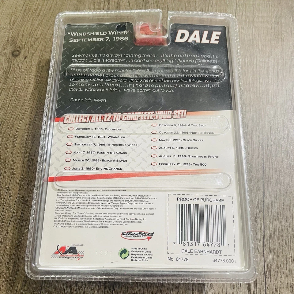 1986 Dale Earnhardt Wrangler Windshield Wiper 1:64 Dale Movie Diecast 3 Of 12 - Image 2 of 4