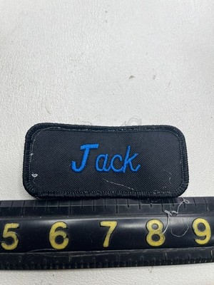 Vtg Blu On Black JACK NAME Embroidered Patch (Workwear Uniform ID) T223