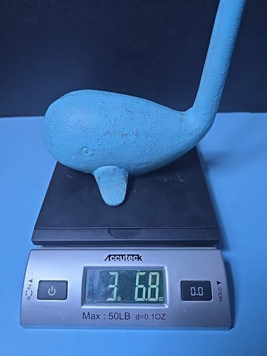 New Cast Iron Blue Whale W/ Gold Accent Toilet Paper Stand Holder Holds 3 Rolls - Picture 14 of 16