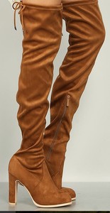 camel thigh high suede boots