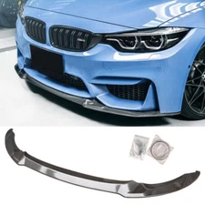 CS Style Carbon Fiber Front Bumper Lip Splitter For BMW F80 M3 F82 F83 M4 15-20