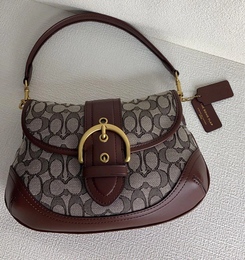 しそ様 Soho Signature Jacquard top handle shoulder bag CJ814 Maple
