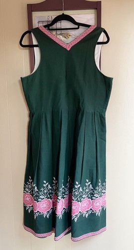 Vintage Dirndl Strasser & Trachten Womens Embroidered Bavarian Dress 46 Cotton - Picture 5 of 10