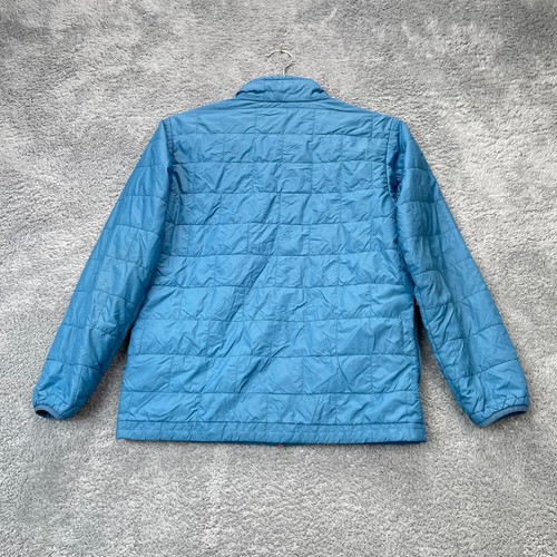 Patagonia Jacket Boys Large 12 Blue Nano Puff Coat Insulated Mock Neck Full Zip - Picture 7 of 10
