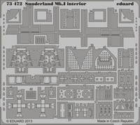 MW22 Eduard 73472 Sunderland Mk.I Interior S.A. 1/72 Pe Set For Italeri