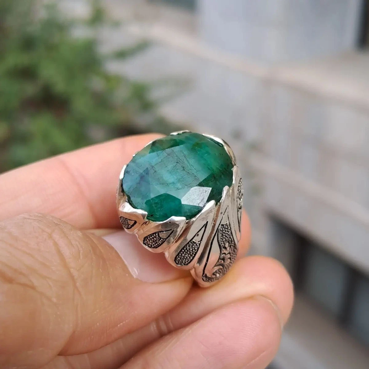 Natural Real Emerald Rings Rectangle