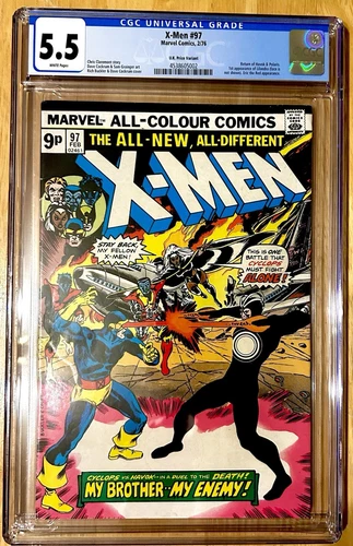 X-Men #97  February 1976  CGC Graded 5.5  UK Price Variant  1st App Of Lilandra.