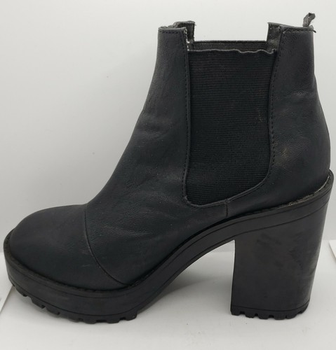 Divided By H&M~Womens Chelsea Chunky Black Boots~Stretch Ankle~Block Pull On~7 - Picture 9 of 14
