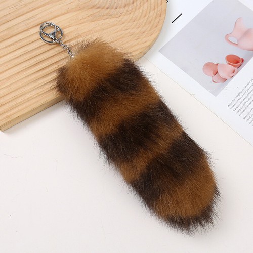 25/35cm Fluffy Faux Fox Fur Tail Keychain Tassel Bag Hanging Keyring Pendant - Picture 28 of 37