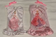 2 Vintage 80's Pink Barbie Silky Nightgowns "Nighties", Hair Ribbons