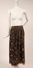 VINTAGE ADOLFO SILK  VELVET SKIRT W METALLIC GOLD LAME 