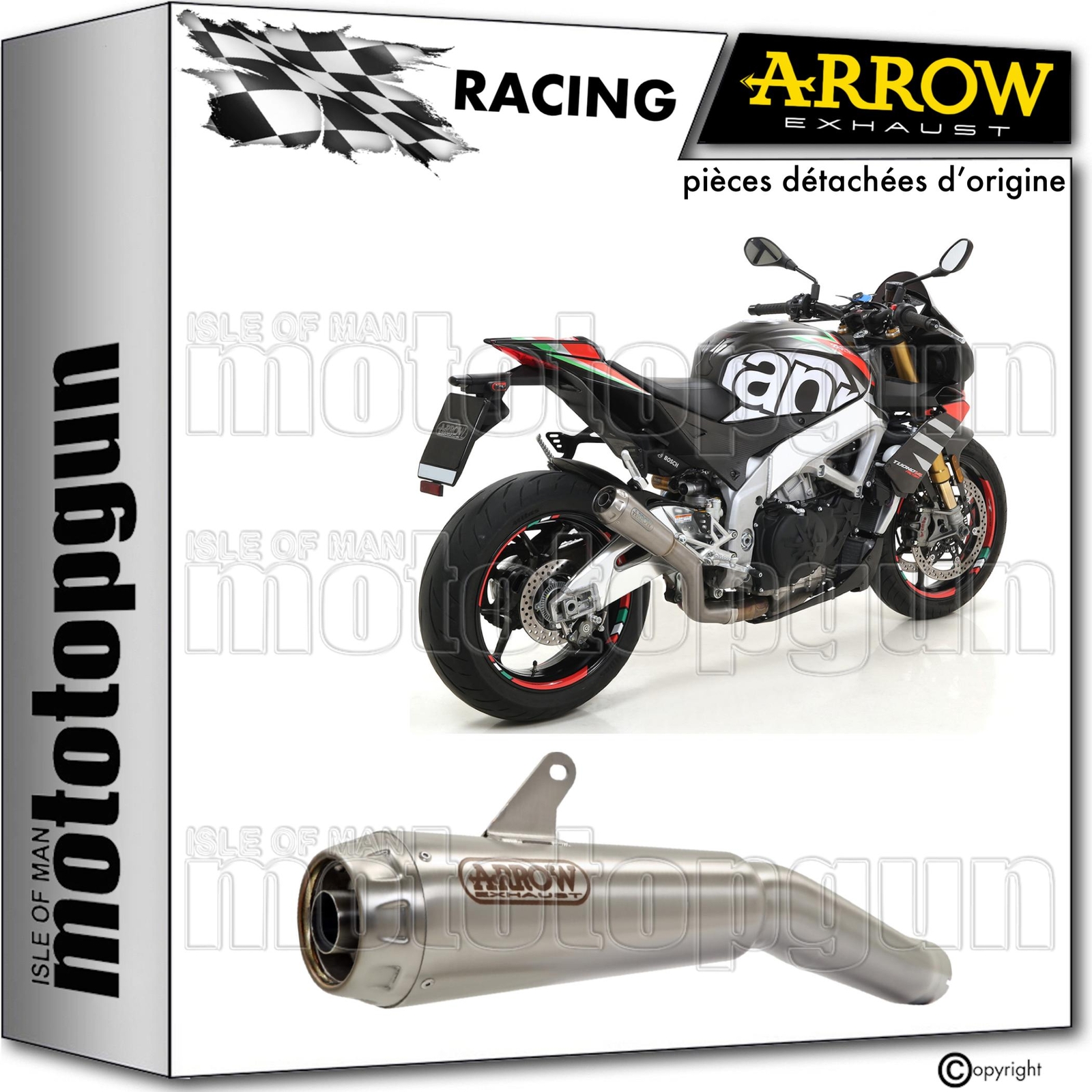 Echappement racing Arrow Pro-Race Aprilia Tuono V4 1100 Factory 2020 pour pilotage sur circuit