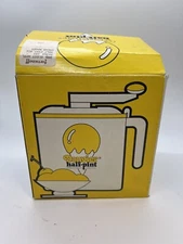 1980's DONVIER Half-Pint Manual Hand Crank Ice Cream Maker with Recipe Guide