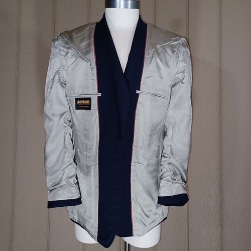 Jaymar Blazer Mens 40R Blue Suit Jacket Sport Coat interview Metal Buttons VTG - Picture 10 of 12