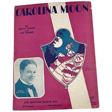 Vintage Sheet Music Carolina Moon 1928 Voice ...