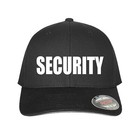 SECURITY Embroidered Logo Flag FlexFit Hat Premium Black Guard Baseball Cap