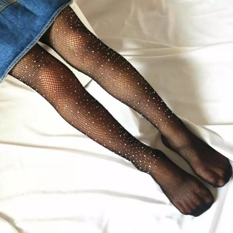 Fashion Kids Girls Sequin Mesh Fishnet Pantyhose Tights Stockings Children  High~