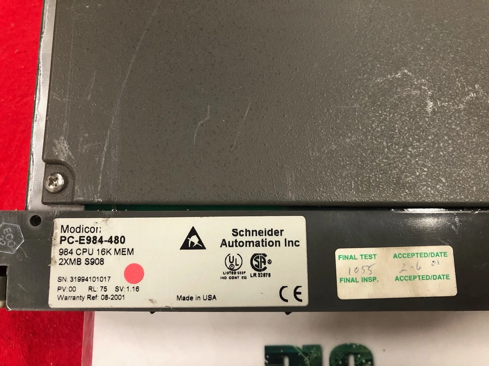  PCE984480 EXCELENTE ¡Totalmente Probado! Modicon Ranura Montaje CPU PC-E984-480 Foto 2 de 3