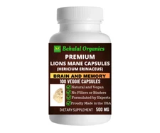 Lions Mane 500mg Vegan Capsules 100 Count