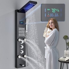 ELLO ALLO LED Shower Panel Tower System Rainfall Waterfall Head Massage Body Jet