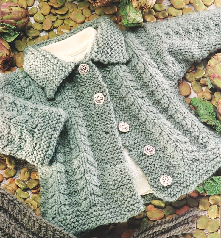 Baby Toddler Cable Cardigan with Collar 2 10 years Chunky Knitting Pattern