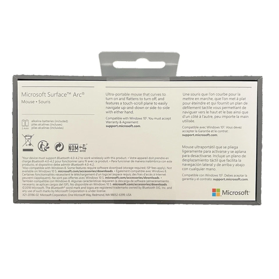 Microsoft Surface Arc Wireless BlueTrack Ambidextrous Mouse - ICE BLUE - Image 2 of 4