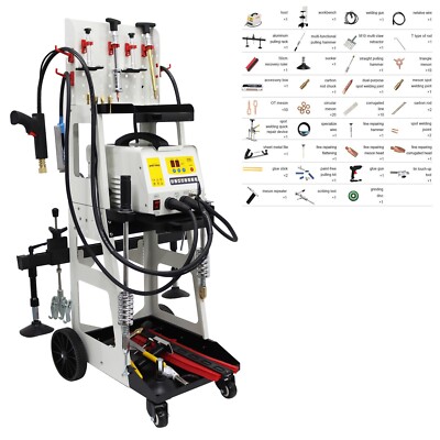 Steel Dent Pulling Machine Auto Body Repair Kit Spot Welder w/Data Recovery 220V