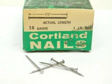 700+! WIRE NAILS BOX #16 GA x 1-1/2" LONG PLAIN STEEL 9/64" HEAD DIAMETER ES