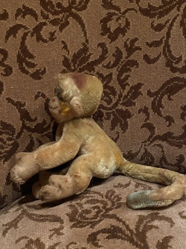 9” Steiff Monkey Mungo Plush Stuffed Animal From German Mohair Antique Doll Toy - Picture 3 of 7