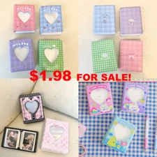 3 Inch Mini Cartoon Photo Album Plaid Photo Album Hollow Heart Photo Album Cu+↗