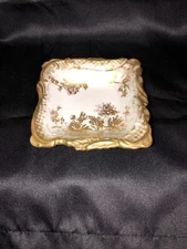 Vintage Hammersly & Company Candy Trinket Dish Gold Gilded Bone China England
