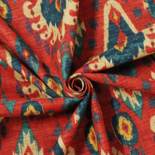 iLiv Boho Rouge Ikat Tessuto Lino Cotone Tenda Cuscino Imbottitura al Metro - Foto 3 di 7
