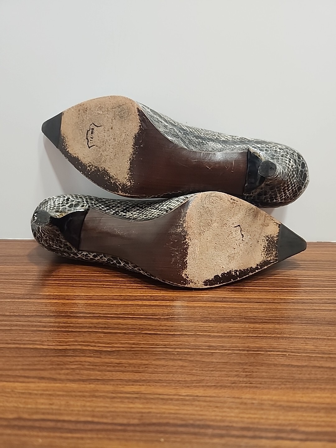 Stuart Weitzman 7.5 M Black Python Snake Skin Met… - image 7