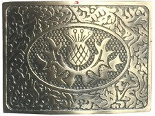 Celtic Oval with Thistle Kilt Belt Buckle / Highland Belt Buckle Thistle Antique