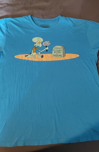 SpongeBob Schwammkopf Here Lies Thaddäus Hoffnungen und Träume blau T-Shirt Large