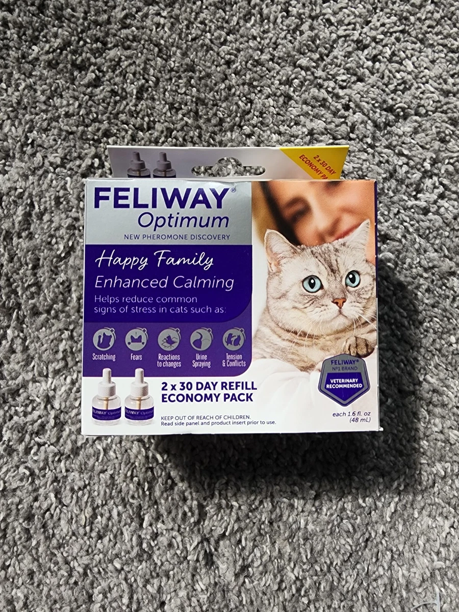 Feliway OPTIMUM Enhanced Calming Pheromone Diffuser 2x30 Day Refill Economy  Pack