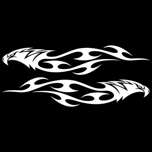 2 x Adler Flames Flammen JDM Tunning Aufkleber Decal Sticker Decals 24 cm - Picture 2 of 4