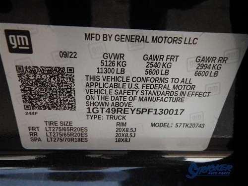 GMC Sierra 2500 Pickup 2023 Alternator 6.6L Diesel 2398965 G23319 - Picture 15 of 17