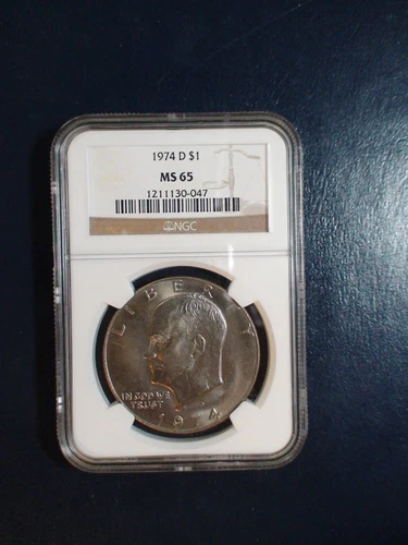 1974 D Eisenhower Dollar NGC MS65 GEM UNC IKE $1 Coin PRICED TO SELL QUICKLY!
