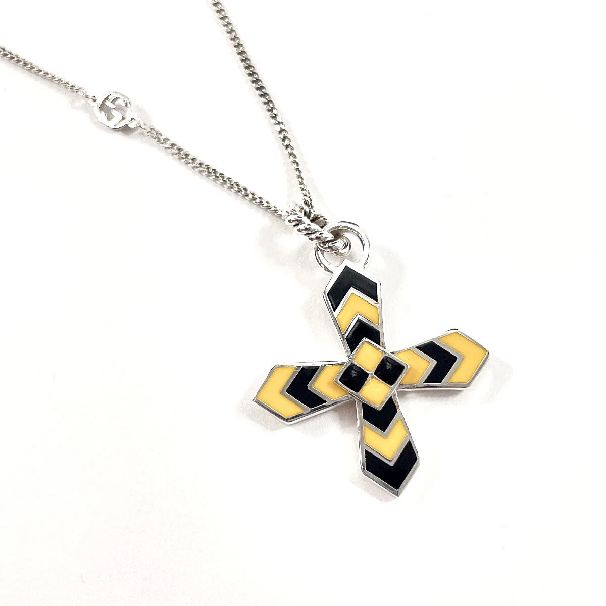 Collier GUCCI croix GG argent 925 accessoire bijou