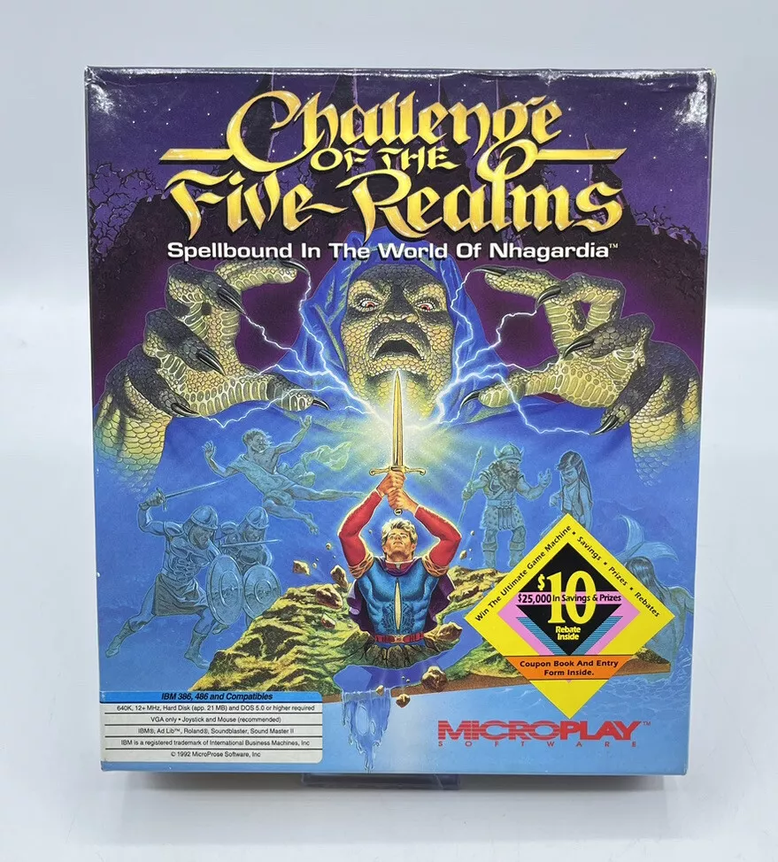 Challenge of The Five Realms MicroPlay Spellbound World Nhagardia 3 1/4 IBM  PC