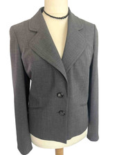Planet Jacket 16 Wool Blend Grey Long Sleeve Tailored Single Breast Button Up