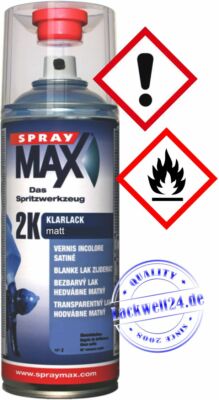 SprayMax 2K-Klarlack, MATT, 400ml Sprühdose, Benzinfest, UV-Fest
