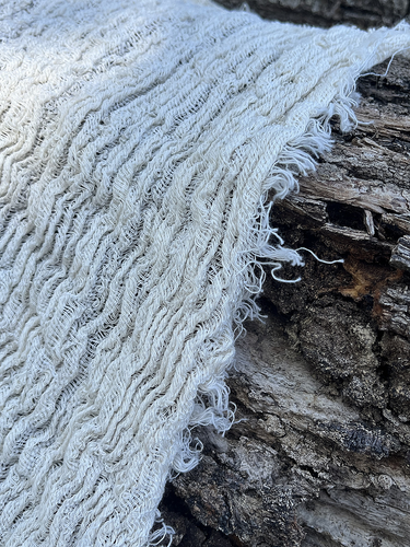 Textured Stretchy Cotton Fabric By 2 Meters, Organic Undyed Softened. - Picture 4 of 18